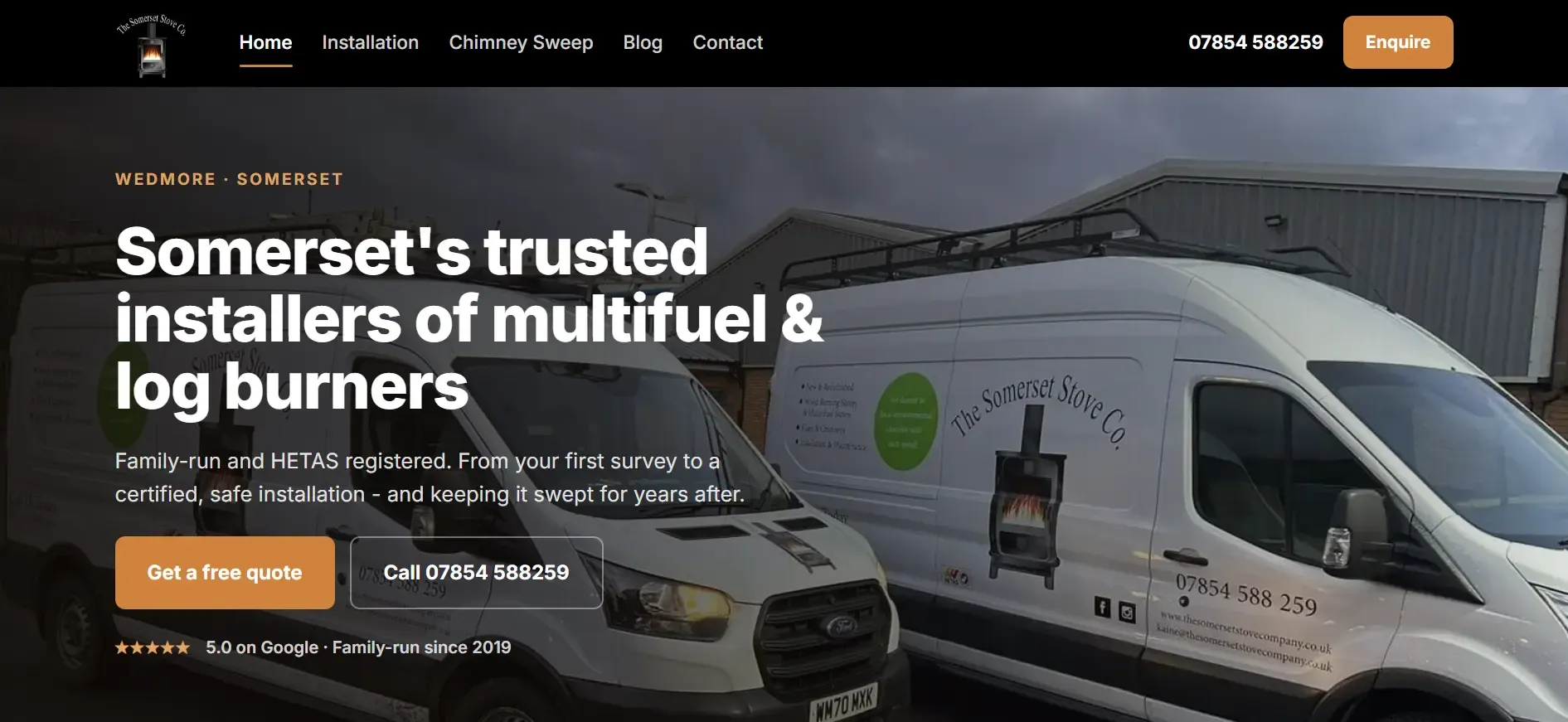 The Somerset Stove Company website
